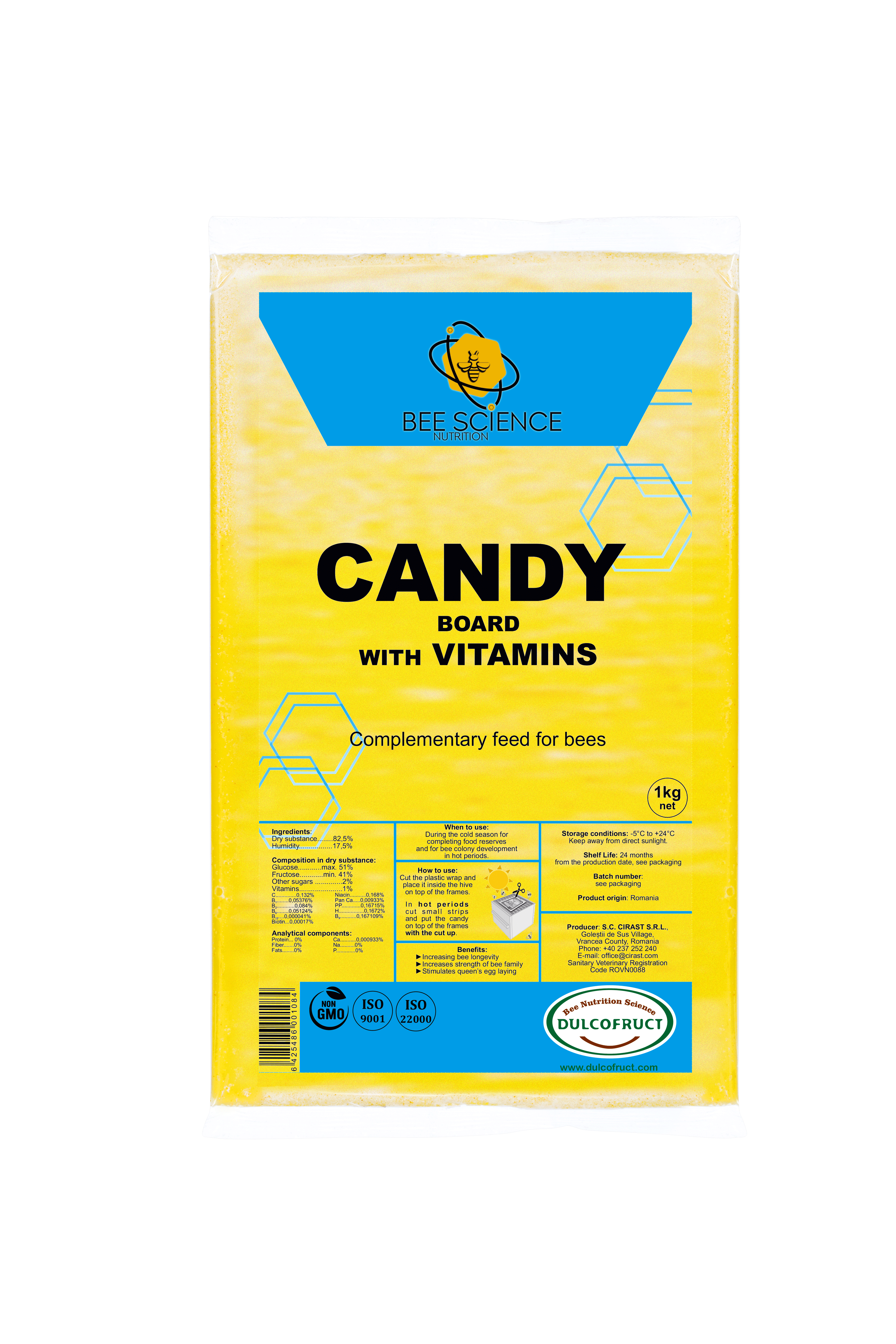 Candy Board with Vitamins- Foderdeg med vitaminer 1 kg
