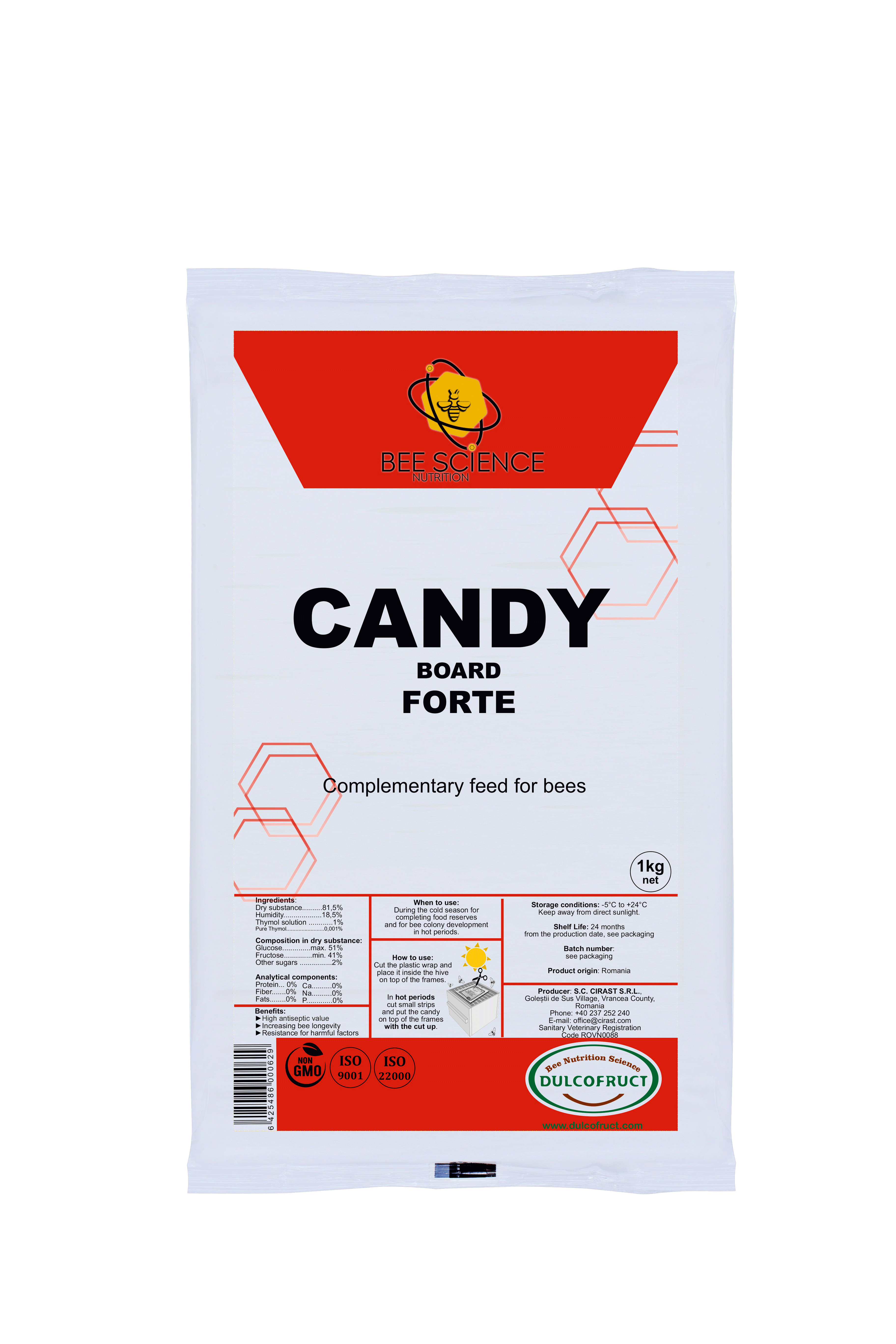 Candy Board Forte- Foderdeg med Tymol - Påse 1 Kg